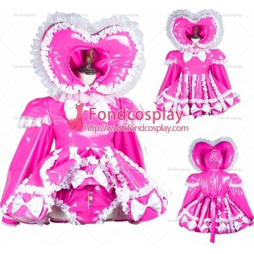 Sissy maid pvc dress lockable Uniform cosplay costume Tailor-made[G3728]