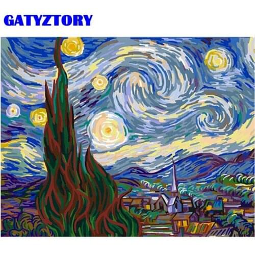 GATYZTORY Diy Framed Paint By Numbers Diy Gift For Adults Abstract Sky Scenery Painting By Number Framed Canvas Acrylic Pictures