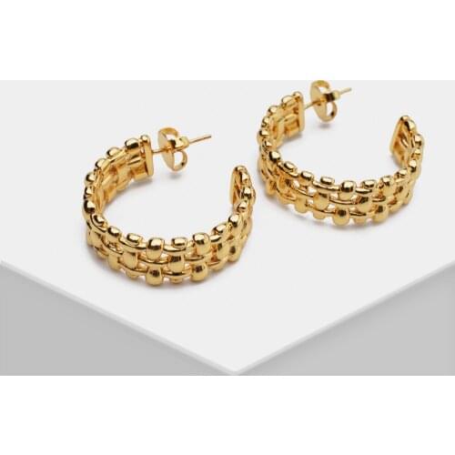 K18 Amorita Boutique Metal Woven Earrings For Party Jewelry Girl Gift Hoop Earrings Geometric Earrings