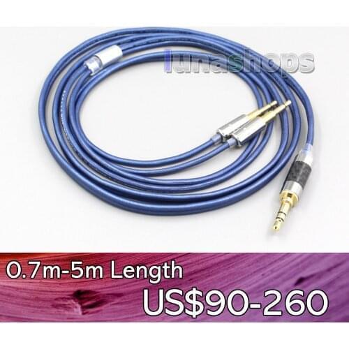 LN006446 Blue 99% Pure Silver XLR Earphone Cable For Abyss Diana Acoustic Research AR-H1 Advanced Alpha GT-R Zenith PMx2