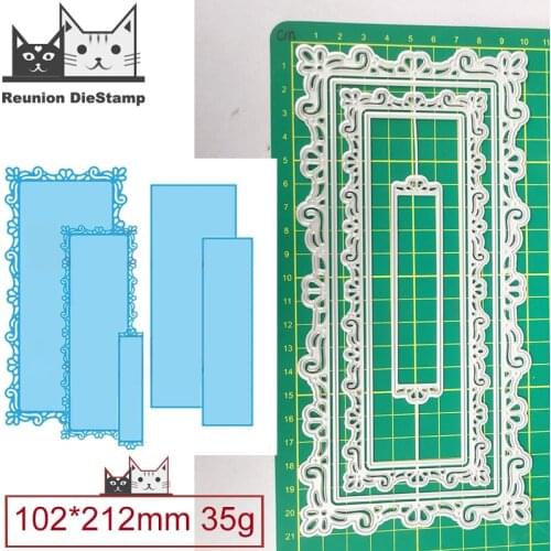 Multi-layer Lace Long Rectangular Metal Cutting Dies Decorative Scrapbooking Steel Craft Die Cut Embossing Paper Cards Stencils