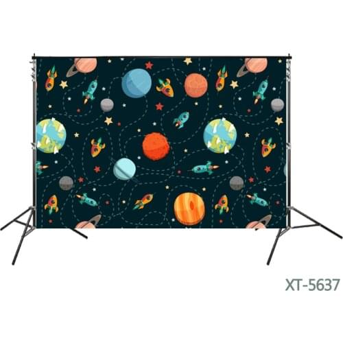 Cartoon Spaceflight Backdrop Birthday Party Backdropastronaut Photo Studio Universe Space Backdrop Spaceman Astronomy Backdrops