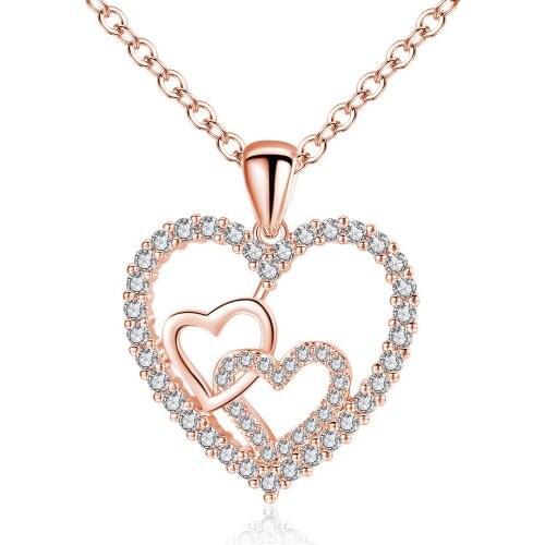 Heart pendant necklace female fashion personality small fresh clavicle chain simple temperament Korean jewelry