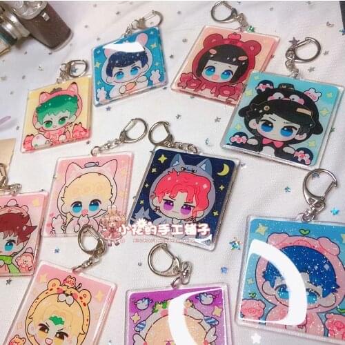 JOJOs Bizarre Adventure Golden Wind Bucciarati Kujo Jotaro Higashikata Josuke DIO Cosplay Cute Acrylic Keychain Pendant Keyring