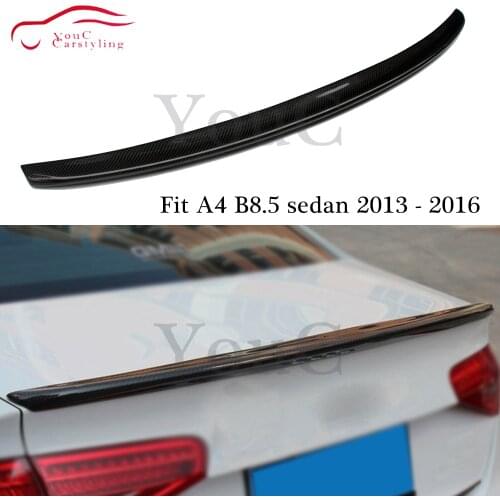 S4 Style Spoiler Carbon fiber rear trunk wing for Audi A4 B8.5 4-door Sedan 2013 - 2016 Trunk Boot Lip Tail Spoiler Splitters