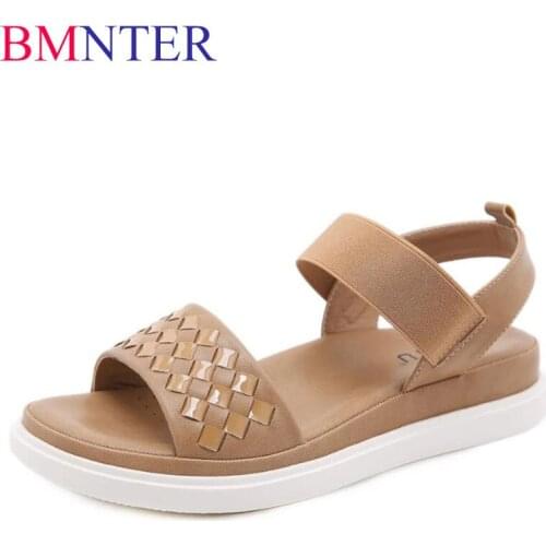 BMNTER Summer Women Sandals Gladiator Ladies Hollow Out Platform Casual Shoes Female Soft Beach Shoes Zapatos De Mujer