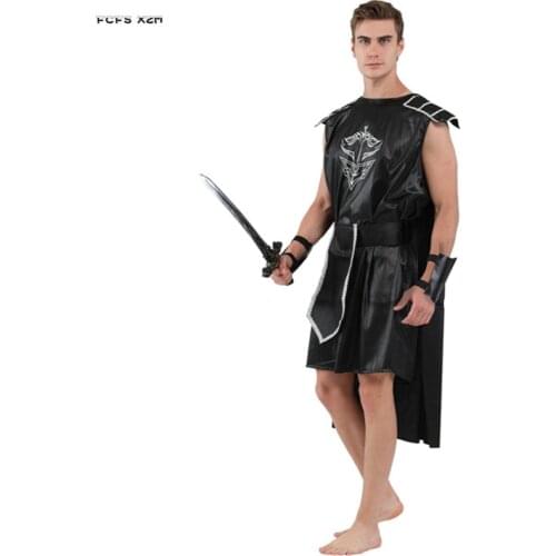 Medieval Men Halloween knight Costume Roman warrior Cosplay Carnival Purim parade Masquerade Nightclub Bar Role Play party dress