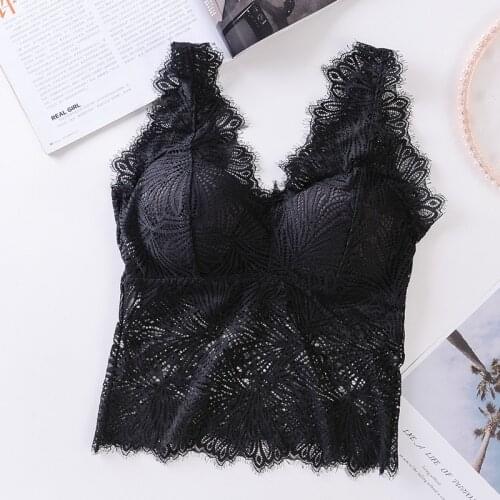 Sexy Lace Camisole Women Crop Top Female Sexy Vest Girls Comfort Underwear Camis Cropped Tee Padded Tanks Top