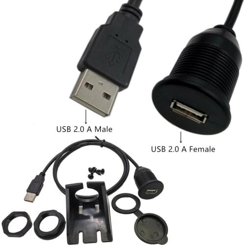 USB Flush Mount Cable - LINGLING ONE 6ft USB Extension Flush, Dash, Panel Mount Cable, for Car, Boat, Motorcycle and More