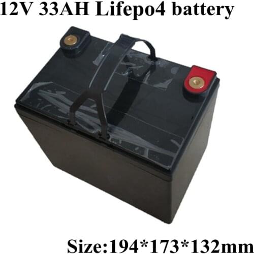 Waterproof Lifepo4 12v 33Ah Lithium Battery BMS 4S for 360W Hernia Lamp Fish Finder Monitor UPS Solar Storage RV +5A Charger