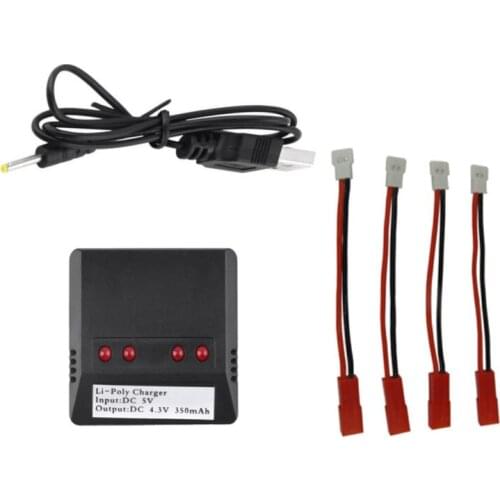 High Quality X4 Mini 4 Port Lipo Battery USB Charger for Hubsan H107/ Syma X5C/UDI U816 UFO Quadcopter Helicopter