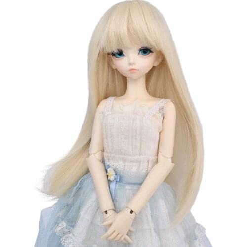 MUZIWIG DIY Doll Accessories 1/4 1/6 BJD Doll Wig Long Bangs Straight Hair High Temperature Fiber Wire For DIY Doll Girl Gift
