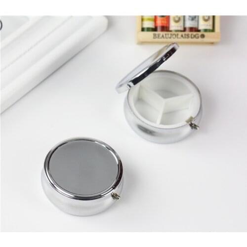 1PC Square Round Heart Pillbox Medicine Container Key Chain Tablet Storage Case Key Ring Pill Box