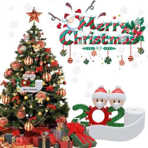 10PCS Mask Santa Claus Hanging Pendant Xmas Tree Hanging Pendants Family Party Hanging Ornament DIY Christmas Decoration Gift