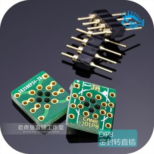 10pcs gold seal to in-line op amp adapter board 2mm plate thickness sinking copper gold-plated with fully gold-plated pins 8P