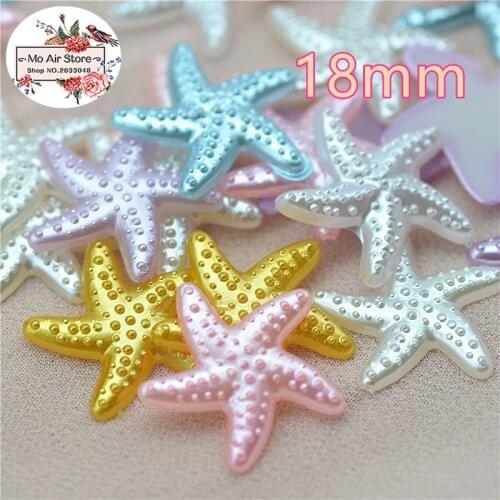 100pcs/lot 18mm mix color seastar Beads ABS Resin Flatback Simulated pearl Beads Jewelry Crafts Decoration ScrapBooking