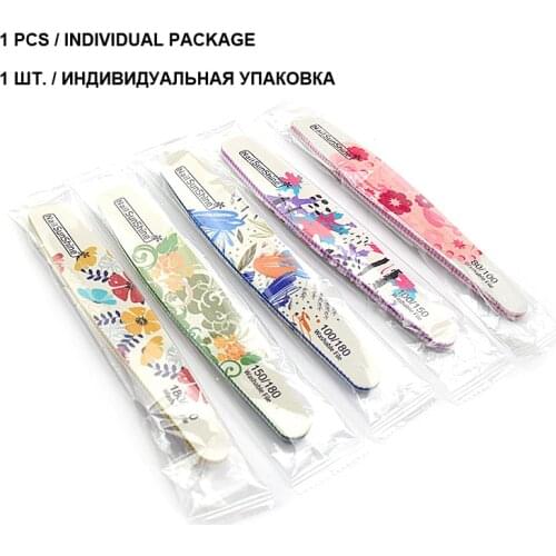 100 Pcs/lot Flower Nail File 80/100/150/180/240 Washable Polishing Sanding File Buffer Manicure Nail Art Tool Nails Accessoires