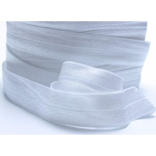 100 yards/lot) Wholesale 1 inch white foe fold over elastic for garment accessories