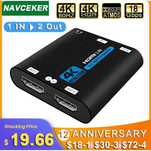 2020 1x8 4K UHD HDMI Splitter 2.0 1x2 HDMI 2.0 Splitter HDCP 2.2 HDR Splitter HDMI 2.0 4K 1x4 HDMI2.0 Splitter For XBox PS4 pro