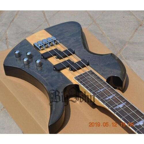 4 Strings Electric Bass Guitar,Quilted Maple Top Mahogany Body&Rosewood Fingerboard BJ-182