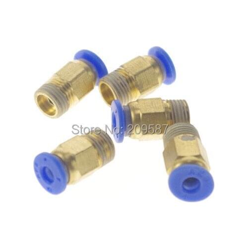 5) Pneumatic Push In Tube OD 12mm x 3/8" BSPT Threaded Male Jointer Connectors