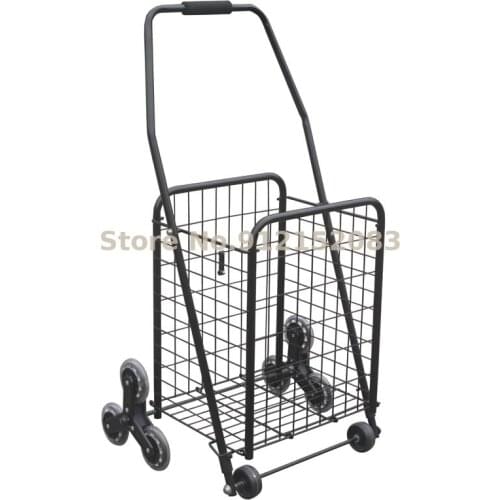 Large Trolley, Shopping Cart, Grocery Shopping Cart, Small Pull Cart, Household Trailer, Folding Portable Cart, Iron Wheel, Supe