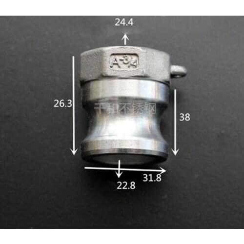 3/4" BSPT Female x Plug Type A Camlock Quick Disconnect Coupling 304 Stianless Cam Groove For Hose Pumps Homebrew