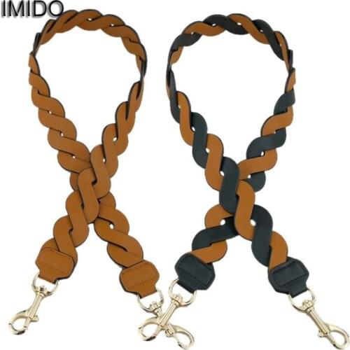 IMIDO High Quality pu Leather Women replacement straps shoulder belt Crossbody bag handles knit accessories parts bolso STP143