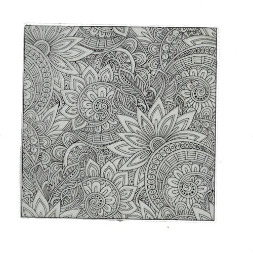 Pottery Embossing Tool Mandala Pattern Texture Stamp Sheets Flower Shape Individual Diy for Ceramic Polymer Clay Tool Supplies