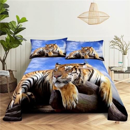 Mighty Tiger 0.9/1.2/1.5/1.8/2.0m Digital Printing Polyester Bed Flat Sheet With Pillowcase Print Bedding Set