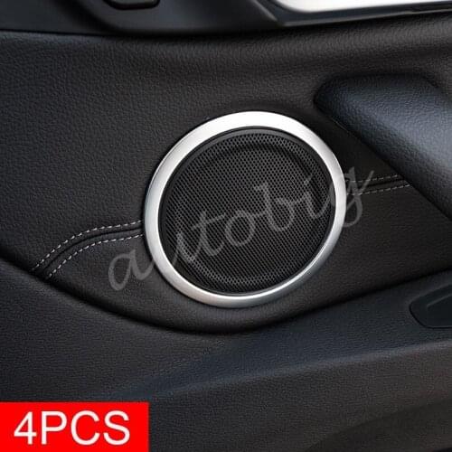 Matte Chrome Interior Door Speaker Cover Ring Trims For BMW X1 F48 2016 2017 2018 2019 2020