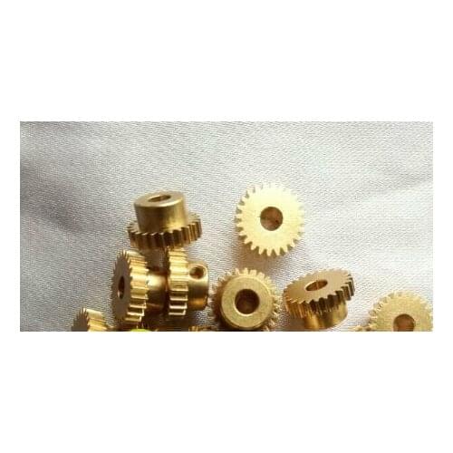 2PCS 0.5M 24T copper gear,M3 0.5 modules 24 teeth 4mm hole diameter