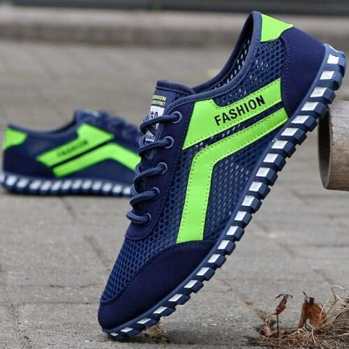 Brand Sports Shoes Mens New Fashion Mesh Breathable Casual Shoes High Quality Non-Slip Loafers Lightweight Driving Shoes Men