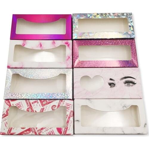 Wholesale Lash Boxes Custom Logo Eyelash Package in Bulk 10-100 Pack Paper Lash Box Case Packaging