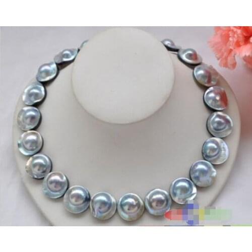 FREE SHIPPING>>>@@ > Hot sale new Style >>>>> AAA++ HUGE REAL 18" 20mm gray south sea mabe pearl NECKLACE