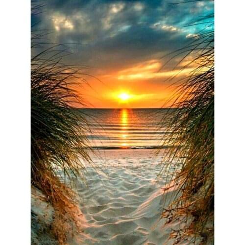 Full Square/Round Drill 5D DIY Diamond Painting "Seaside Sunset"3D Rhinestone Embroidery Cross Stitch 5D Home Decor Gift