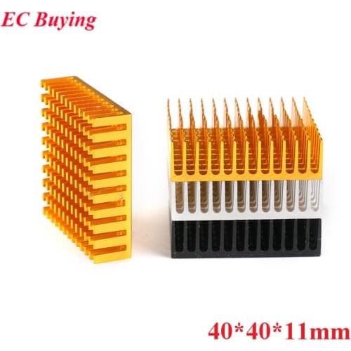 Heatsink 40*40*11mm Radiator Cooler Radiator Aluminum 40x40x10mm Gold Black Silver Heat Sink Metal Slotting Special For Cooling