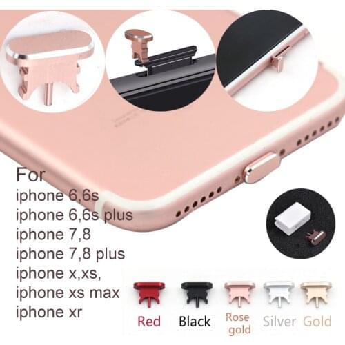 Luxury Metal Charging & data port Anti Dust Plug w/ Sim Card Pin for apple iphone 11 pro max xs max 8 7 plus 6s ipad lingtning
