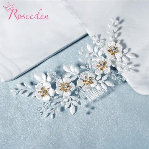 Silver Color Flower Elegant Bridal Long Hair Comb Bridesmaid Hair Accessories Wedding Hair Jewelry RE3925