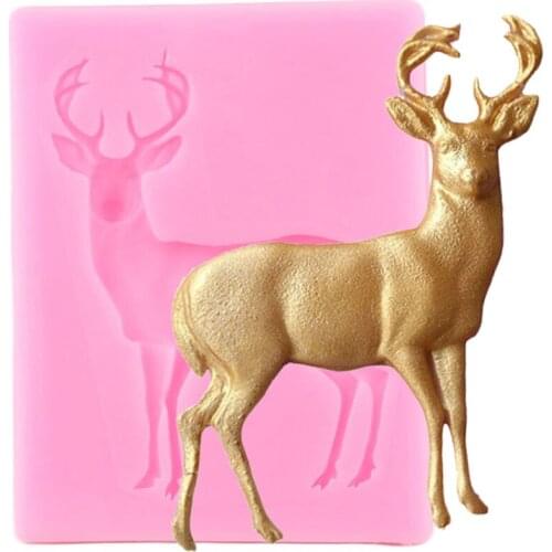 Christmas Deer Silicone Mold Fondant Cake Border Decorating Tools Cupcake Topper Molds Candy Resin Clay Chocolate Gumpaste Mould
