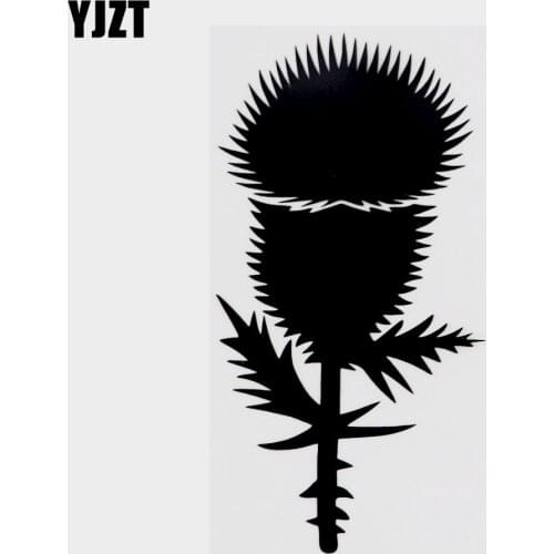YJZT 8CM×15.8CM Fashion Decor Flowers Vinyl Car Sticker Decal Black/Silver 18B-0164