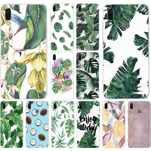 06AS Green Leaf Soft Silicone Tpu Cover phone Case for huawei Honor 8 8a Prime 8s 8x 8 lite 9 9x 9 lite 10 10i 10 lite