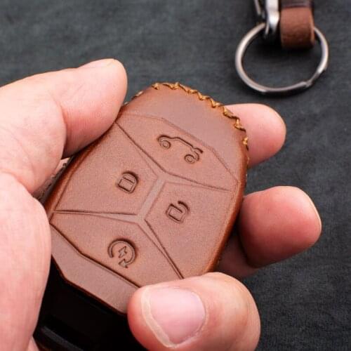 1X Genuine Leather Car Key Full Case Cover Protection For Lynk & Co 01 02 03 Auto Smart Remote Key Shell Accessories