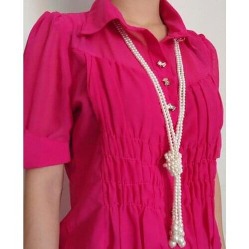 125cm Classic Double Knot Simulated Pearl Tassel Long Necklace Long Knotted Tassel Necklace Female Fashion Sweater Boho Jewelry