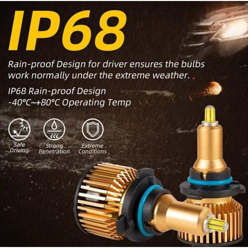 2pcs Car Headlight Conversion Globes Bulbs 60W High Brightness Auto Headlamp Kits 6000K 10000lm LED Car Headlight Bulb