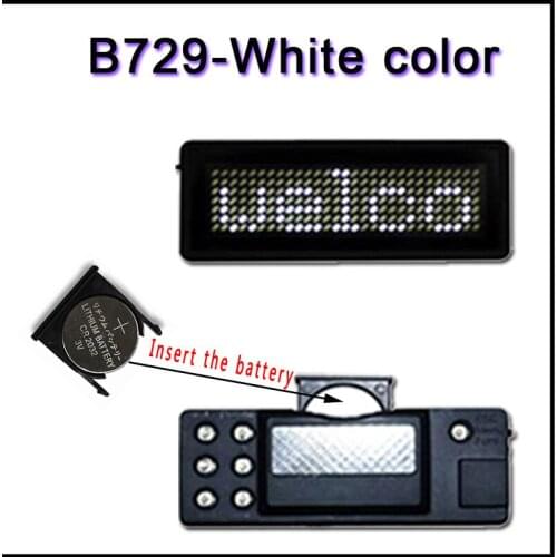 7x29pixel white color LED name badg Name card Advertising led Tag Card Badge Sign Display led card board use battery