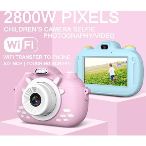 Anti-fall cartoon Digital Kids Camera HD 1080P Video Camera Toys 3.0 Inch IPS Screen for Children Baby Gifts Portable with WIFI