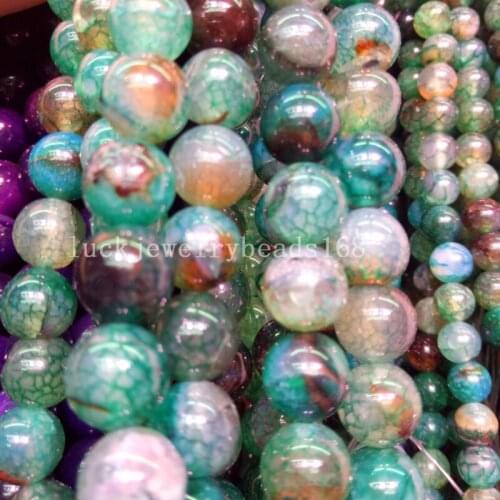 Free Shipping Fashion Jewelry 10mm Beautifull Sky Blue Dragon Veins Carnelian Round Loose Beads 15" FG7082