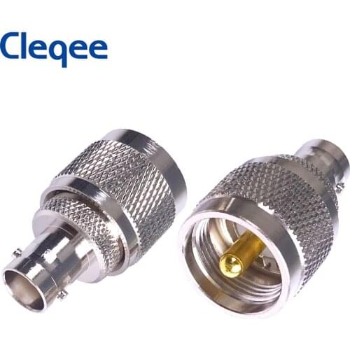 Cleqee 1PC BNC Female Jack to UHF PL259 Male Plug RF Adapter Nickel Plated Copper Connector Coaxial For Radio Antenna Aerial