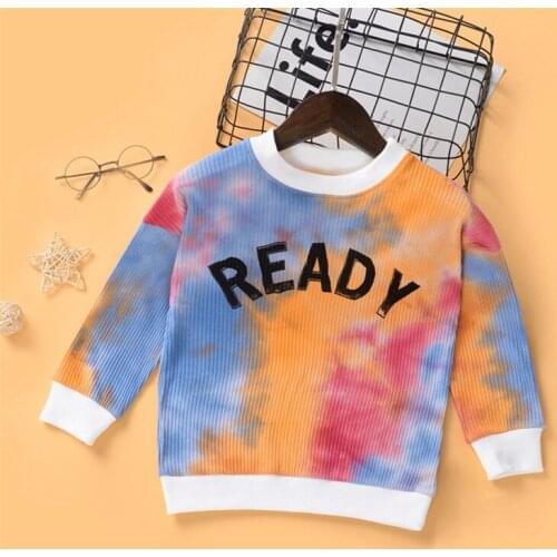 Kids Baby Boys girls Sweaters printing and dyeing Pullover Casual Long Sleeve Childrens Tops Toddler Boy Girl Clothes 35